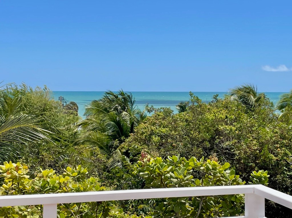 Vue sur la mer depuis le jardin de Villa Tomama