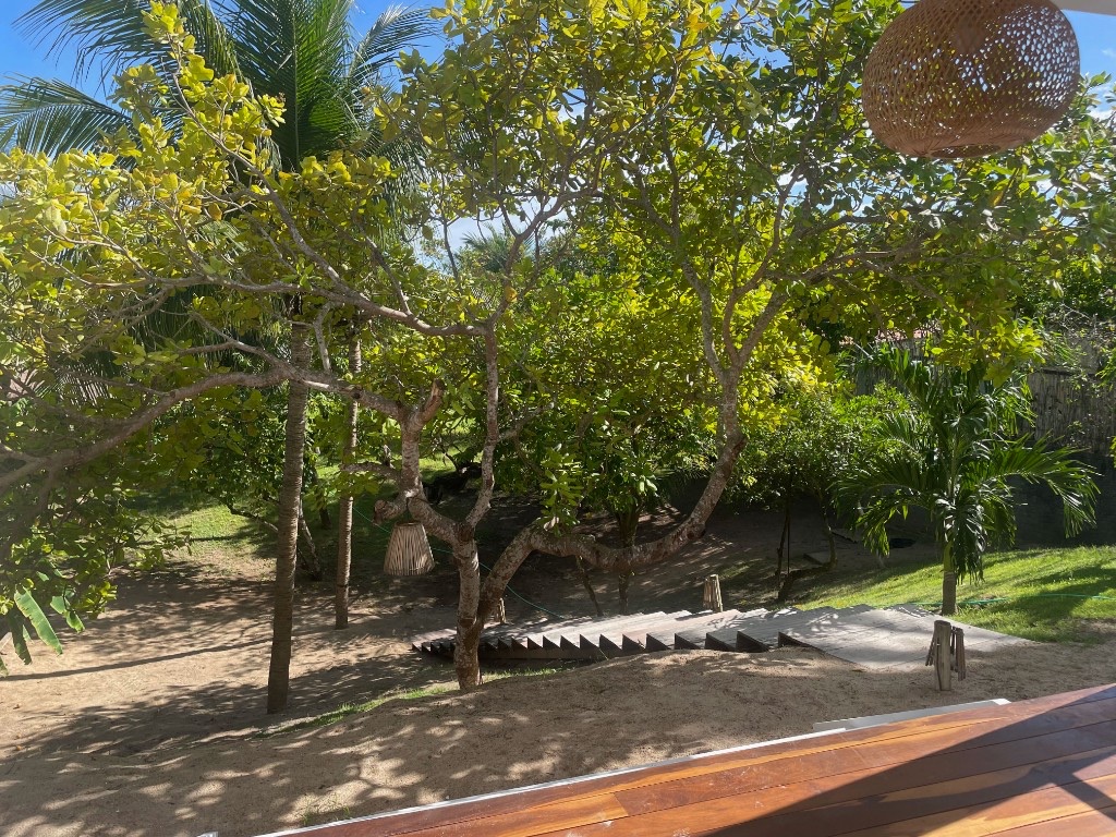 Jardin tropical et escalier en bois de Villa Tomama
